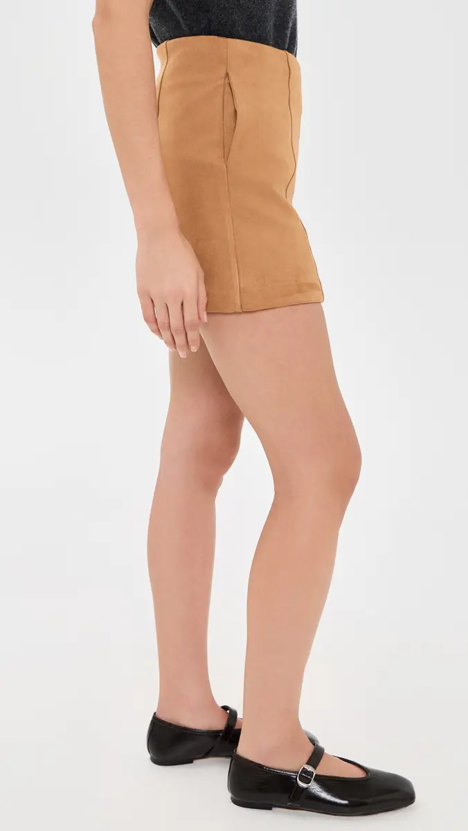 English Factory Faux Suede Mini Skort | Thumbnail 4 English Factory Faux Suede Mini Skort | Thumbnail 4
