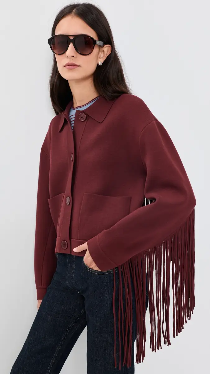 Essentiel Antwerp Istern Jacket with Fringes Margot Mauve | Thumbnail 2 Essentiel Antwerp Istern Jacket with Fringes Margot Mauve | Thumbnail 2