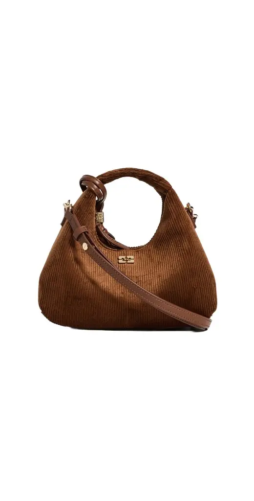 Ganni Corduroy Mini Hobo Bag