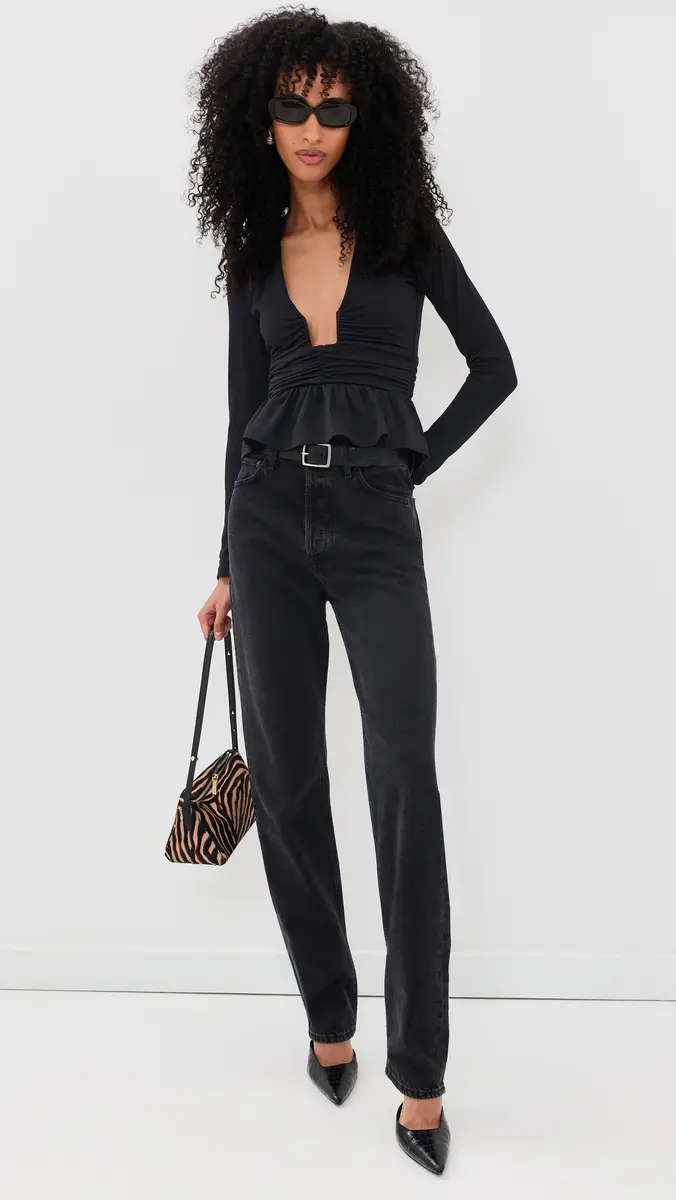 susana monaco Square Wire Long Sleeve Peplum Top | Thumbnail 5 susana monaco Square Wire Long Sleeve Peplum Top | Thumbnail 5