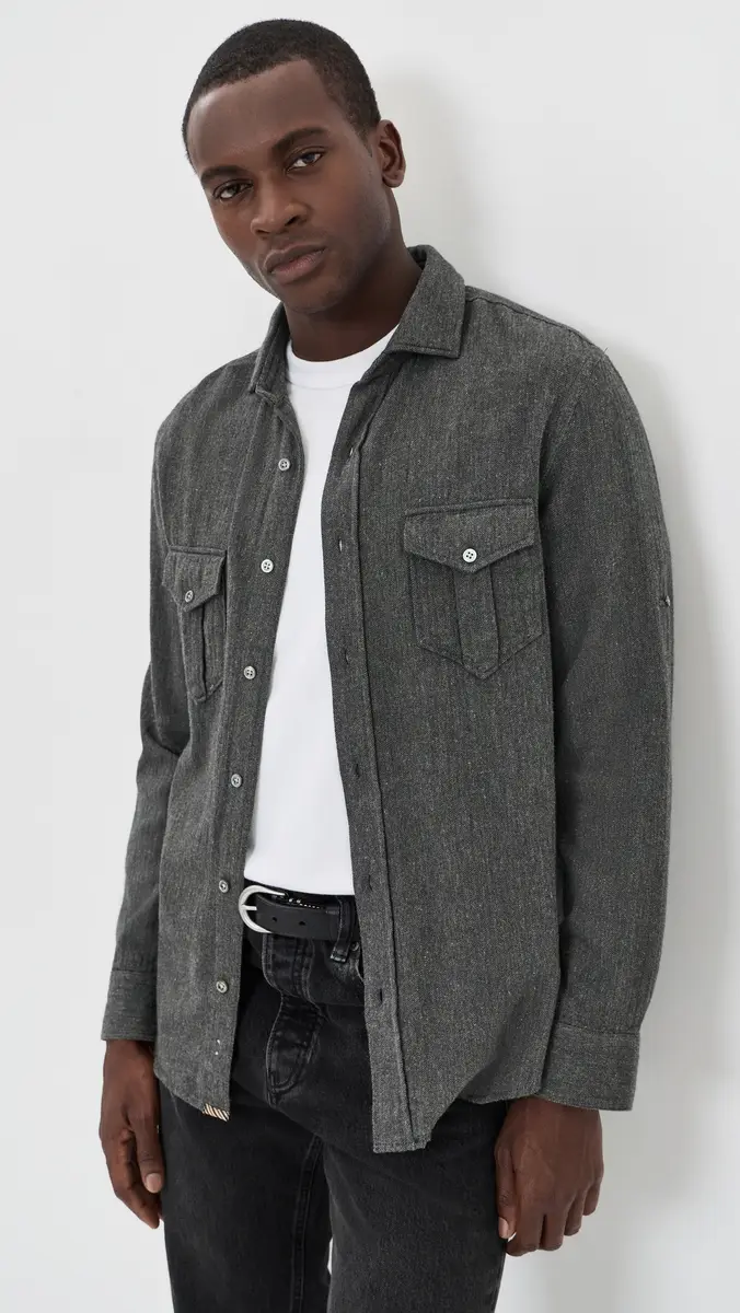 Billy Reid Herringbone Scout Shirt | Thumbnail 2