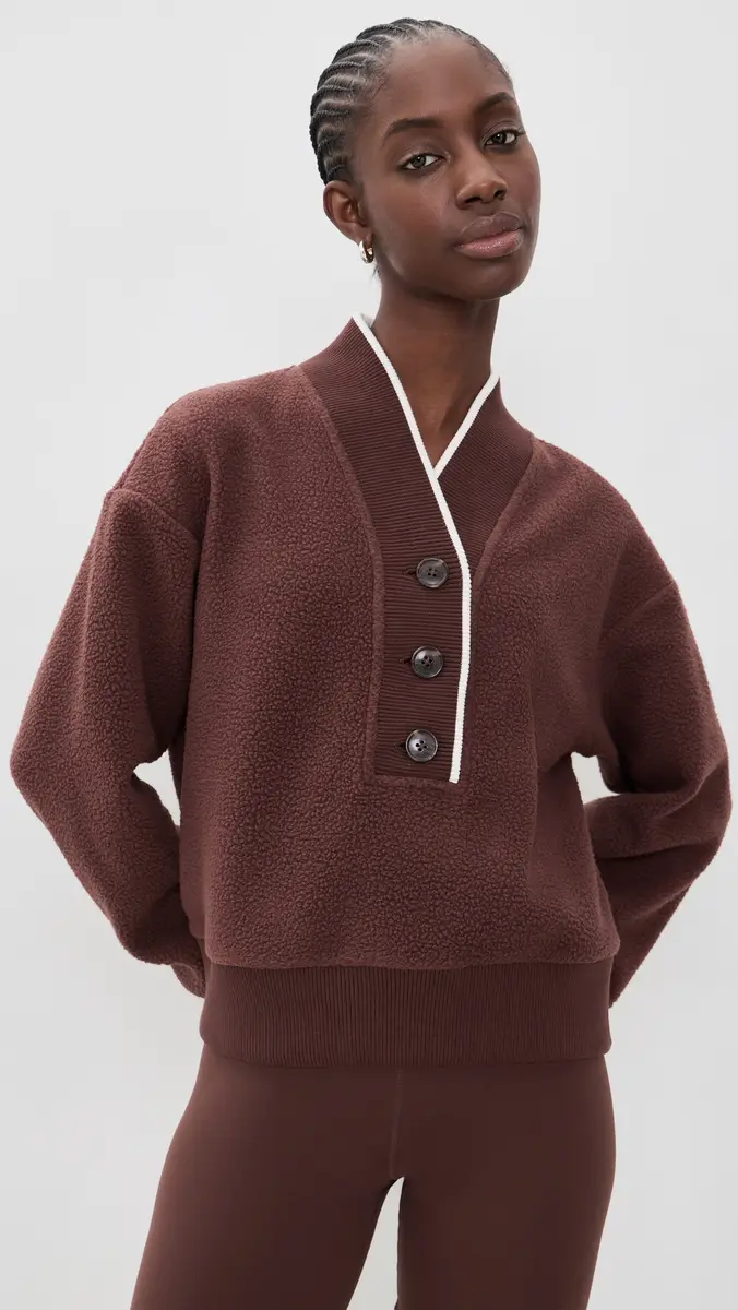 Varley Brenna Button Neck Fleece Sweatshirt | Thumbnail 2 Varley Brenna Button Neck Fleece Sweatshirt | Thumbnail 2