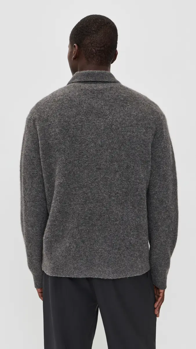 Theory Long Sleeve Polo in Baby Yak | Thumbnail 3