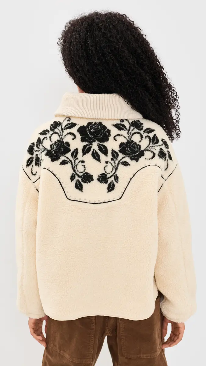 For Love & Lemons Western Floral Sherpa Sweatshirt | Thumbnail 3