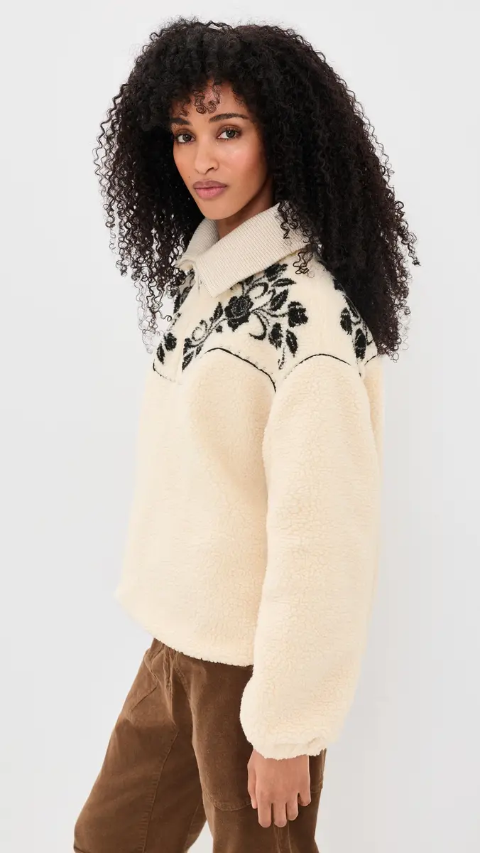 For Love & Lemons Western Floral Sherpa Sweatshirt | Thumbnail 4