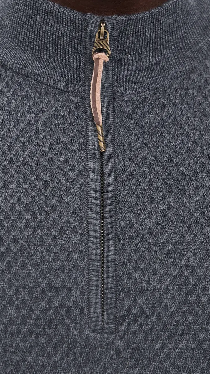 Billy Reid Honeycomb Quarter Zip Wool Sweater | Thumbnail 6