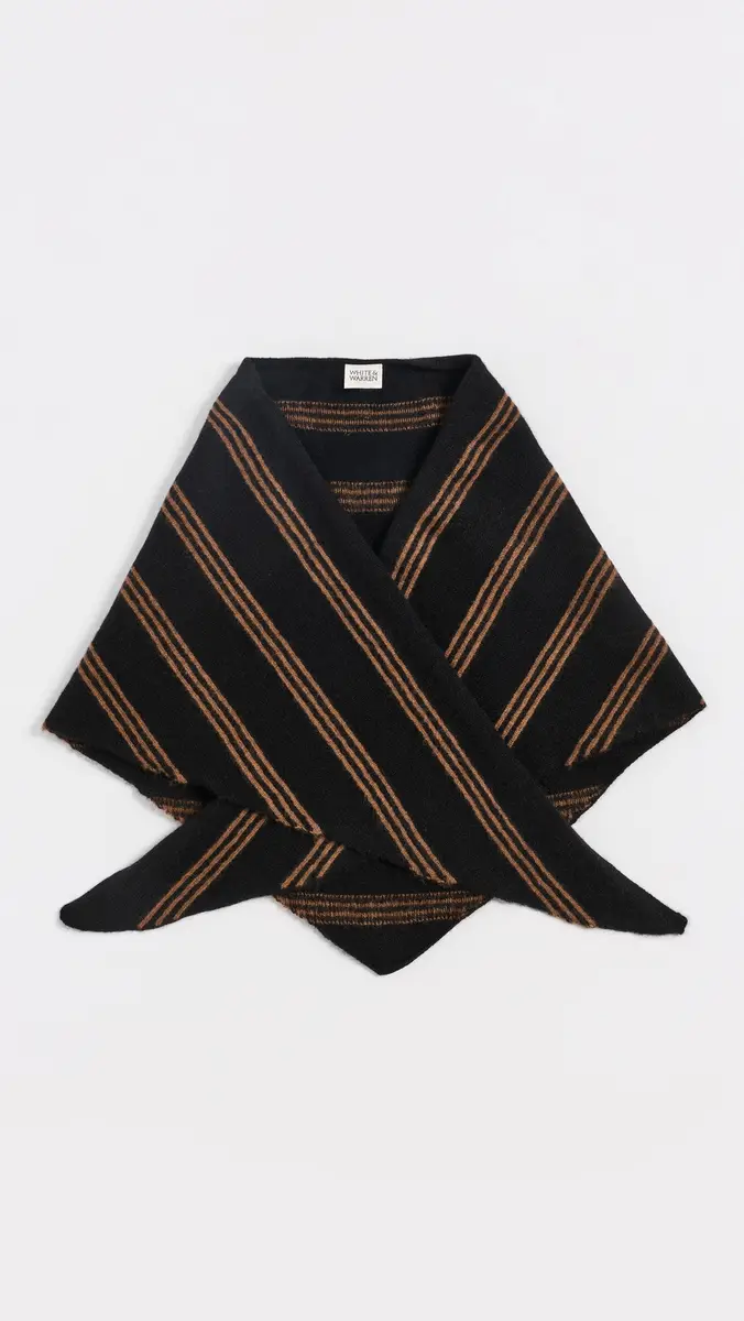 White + Warren Cashmere Striped Neckerchief | Thumbnail 2 White + Warren Cashmere Striped Neckerchief | Thumbnail 2