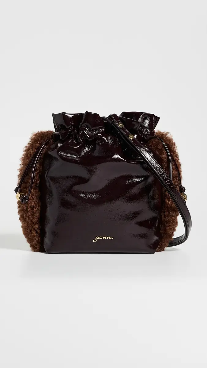 Ganni Faux Leather Deep Shine Party Pouch | Thumbnail 2 Ganni Faux Leather Deep Shine Party Pouch | Thumbnail 2