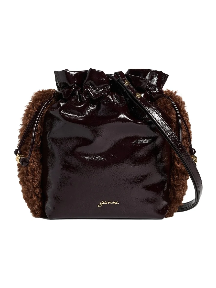 Ganni Faux Leather Deep Shine Party Pouch