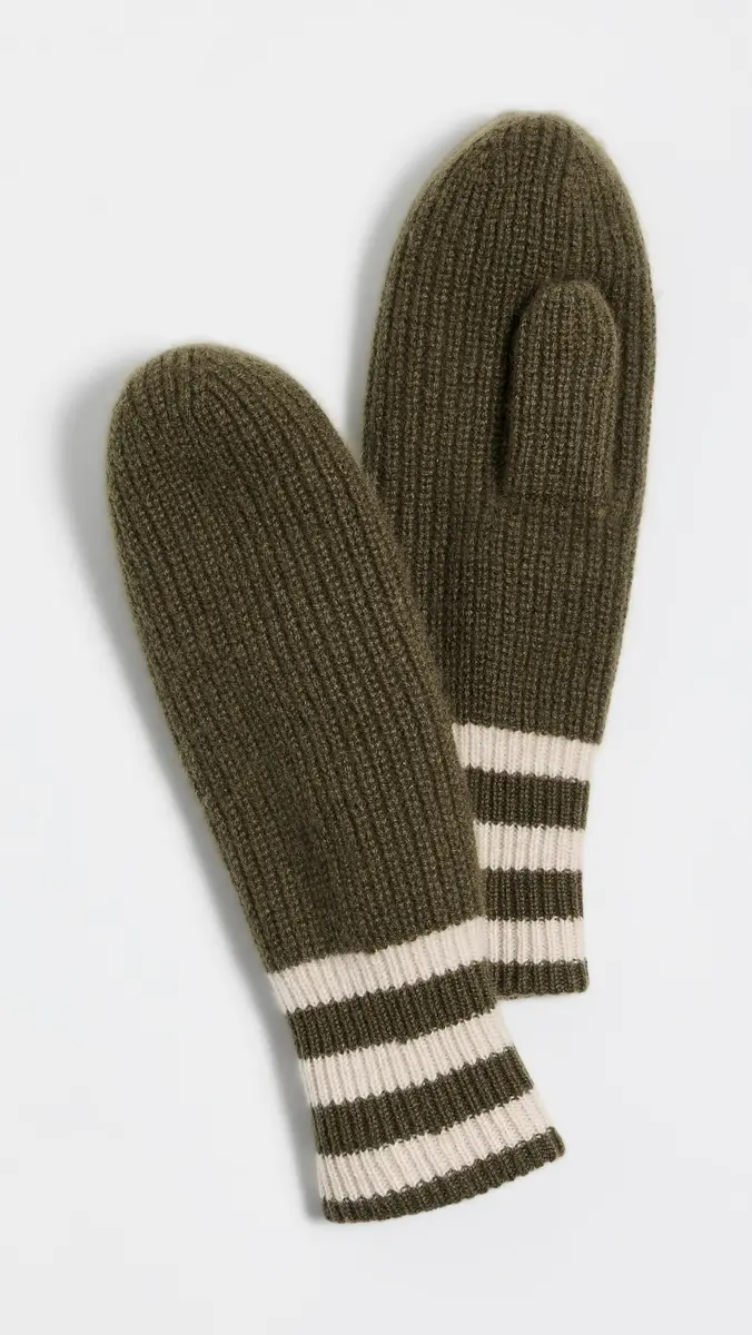 White + Warren Cashmere Striped Mittens | Thumbnail 2 White + Warren Cashmere Striped Mittens | Thumbnail 2