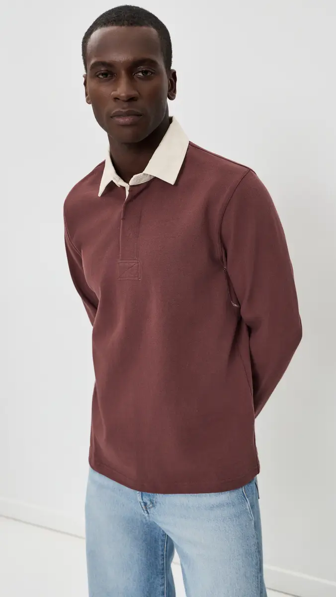 Taylor Stitch The Rugby Shirt In Burgundy Burgundy | Thumbnail 2 Taylor Stitch The Rugby Shirt In Burgundy Burgundy | Thumbnail 2