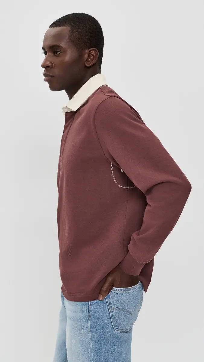 Taylor Stitch The Rugby Shirt In Burgundy Burgundy | Thumbnail 4 Taylor Stitch The Rugby Shirt In Burgundy Burgundy | Thumbnail 4