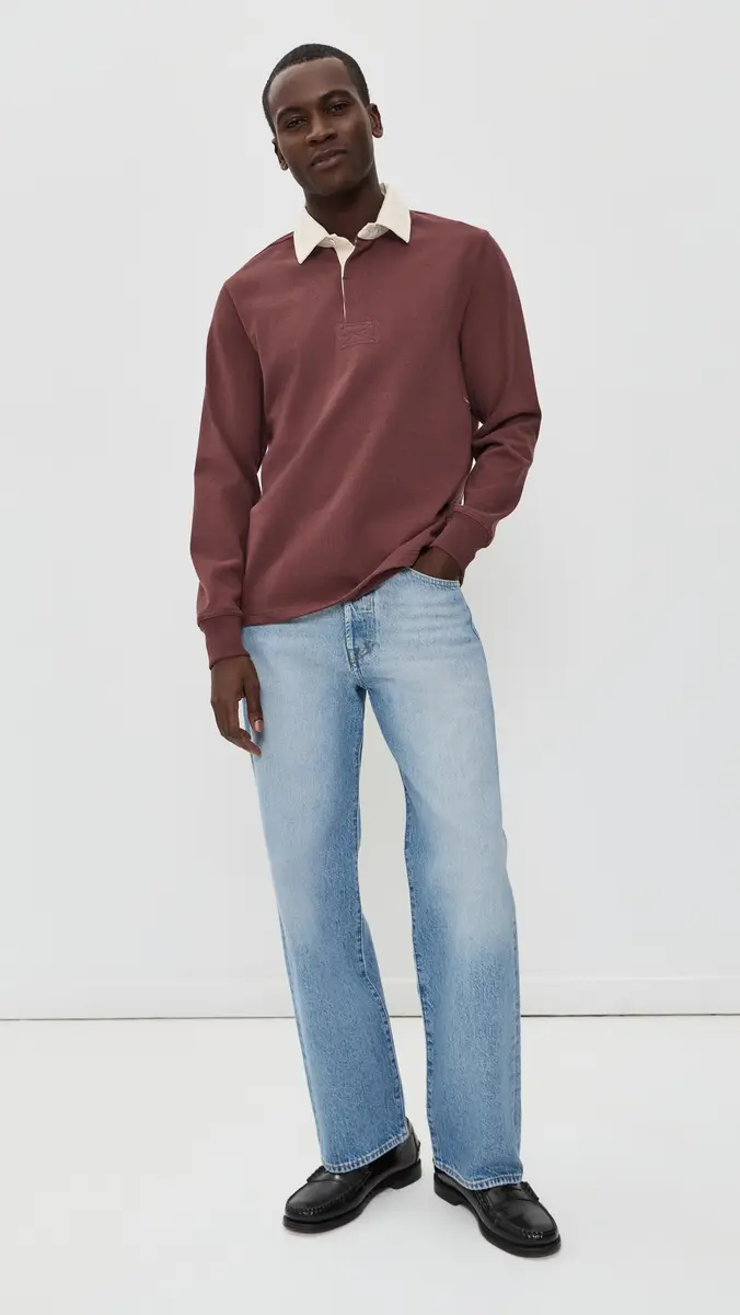 Taylor Stitch The Rugby Shirt In Burgundy Burgundy | Thumbnail 5 Taylor Stitch The Rugby Shirt In Burgundy Burgundy | Thumbnail 5