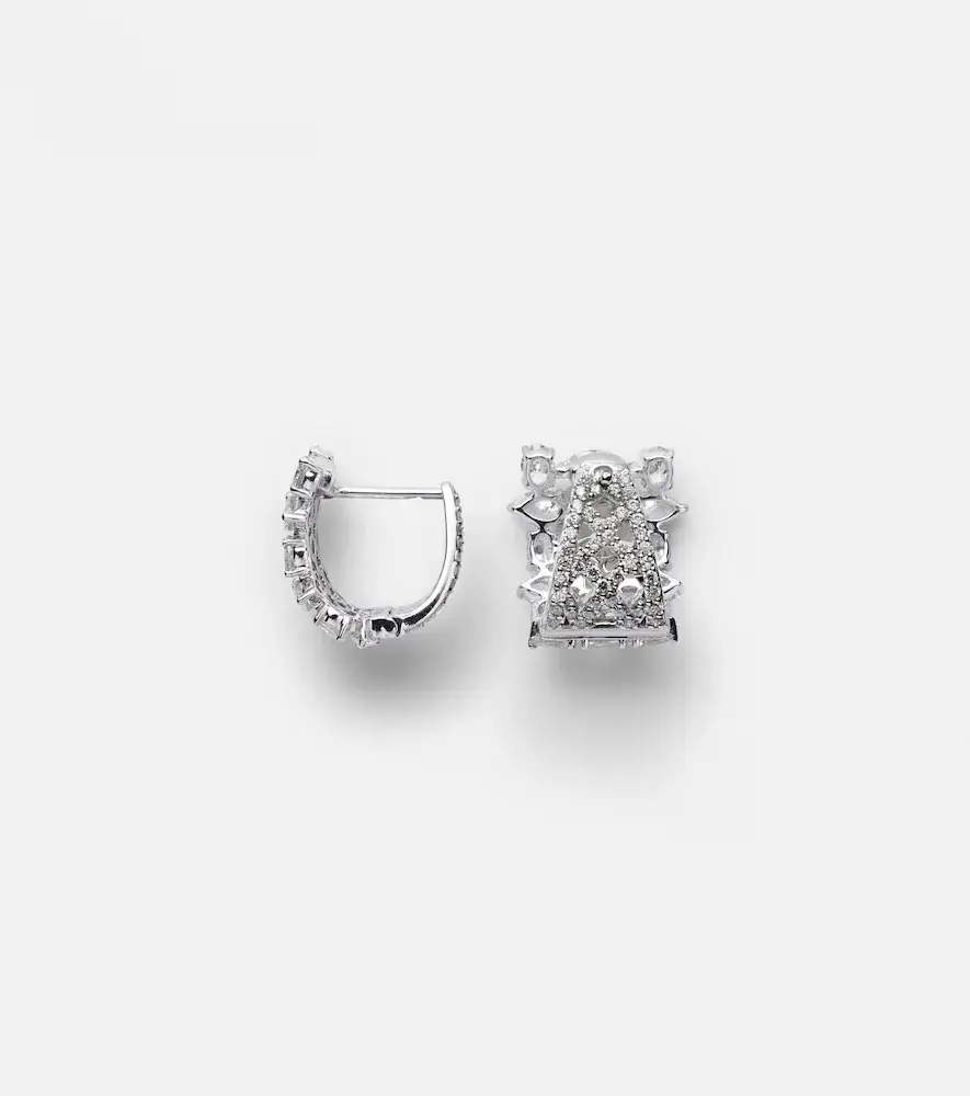 Kamyen Art Deco 18kt white gold earrings with diamonds | Thumbnail 2 Kamyen Art Deco 18kt white gold earrings with diamonds | Thumbnail 2