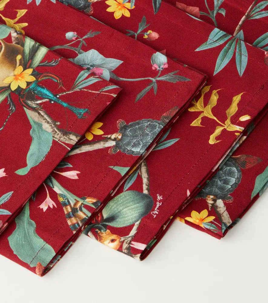 La DoubleJ Fantastic Creatures set of 4 cotton napkins by Beto Val | Thumbnail 3
