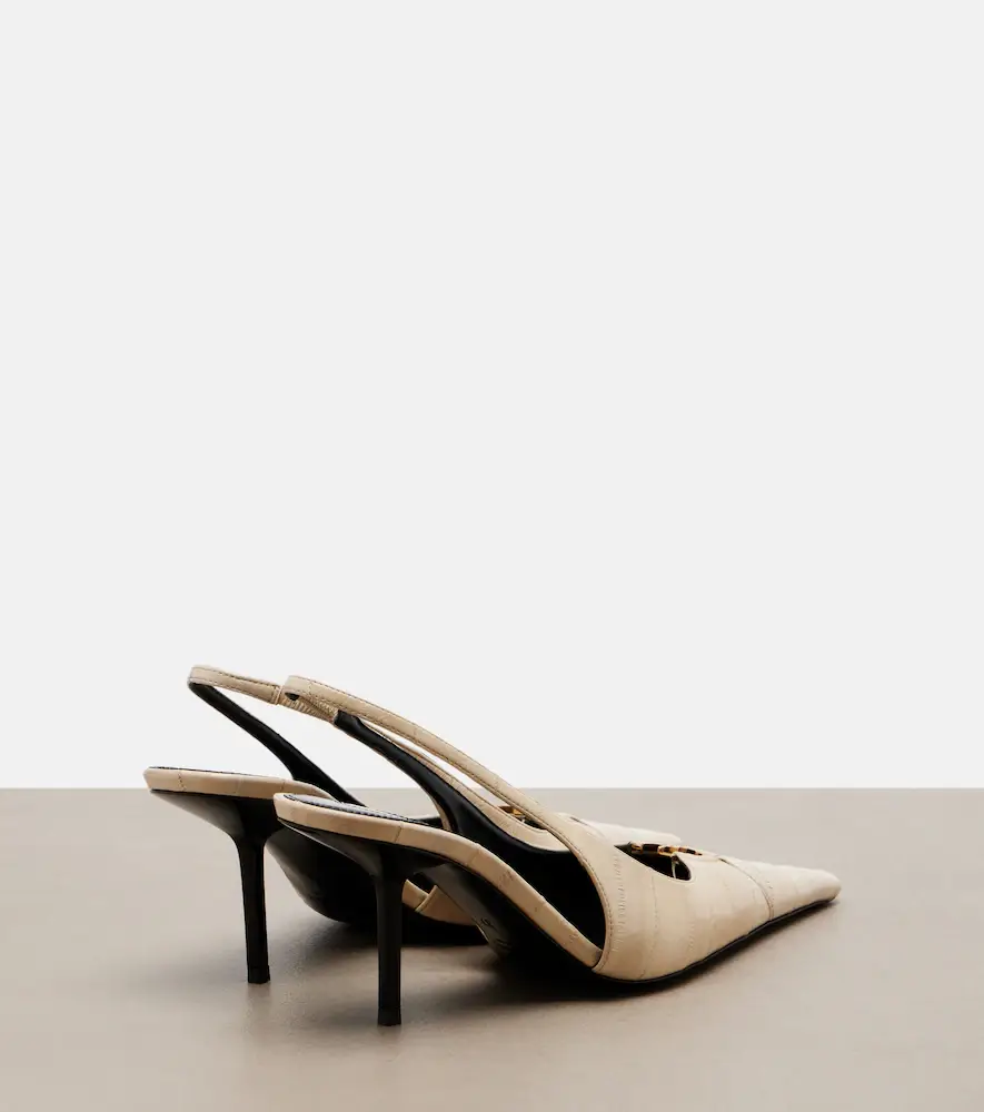 Saint Laurent Babylone eel leather slingback pumps | Thumbnail 4