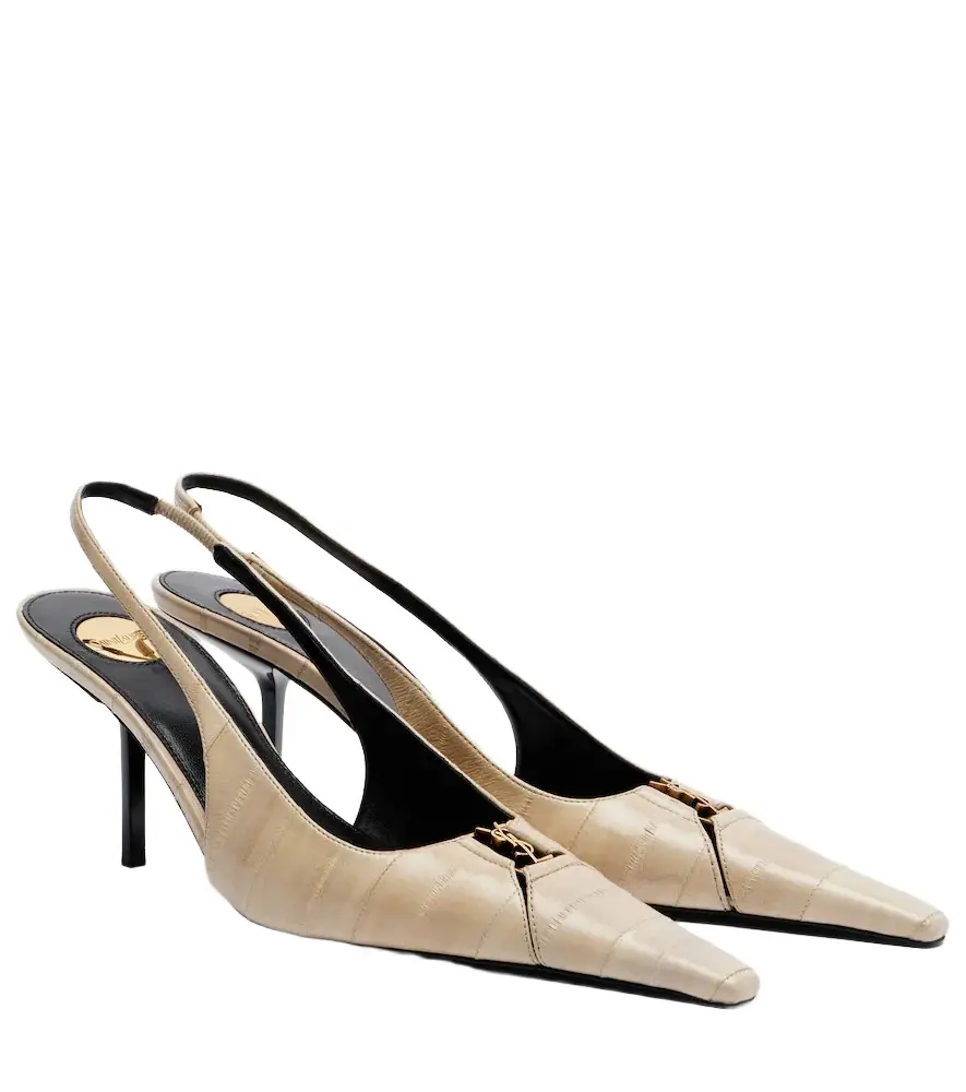 Babylone eel leather slingback pumps Babylone eel leather slingback pumps