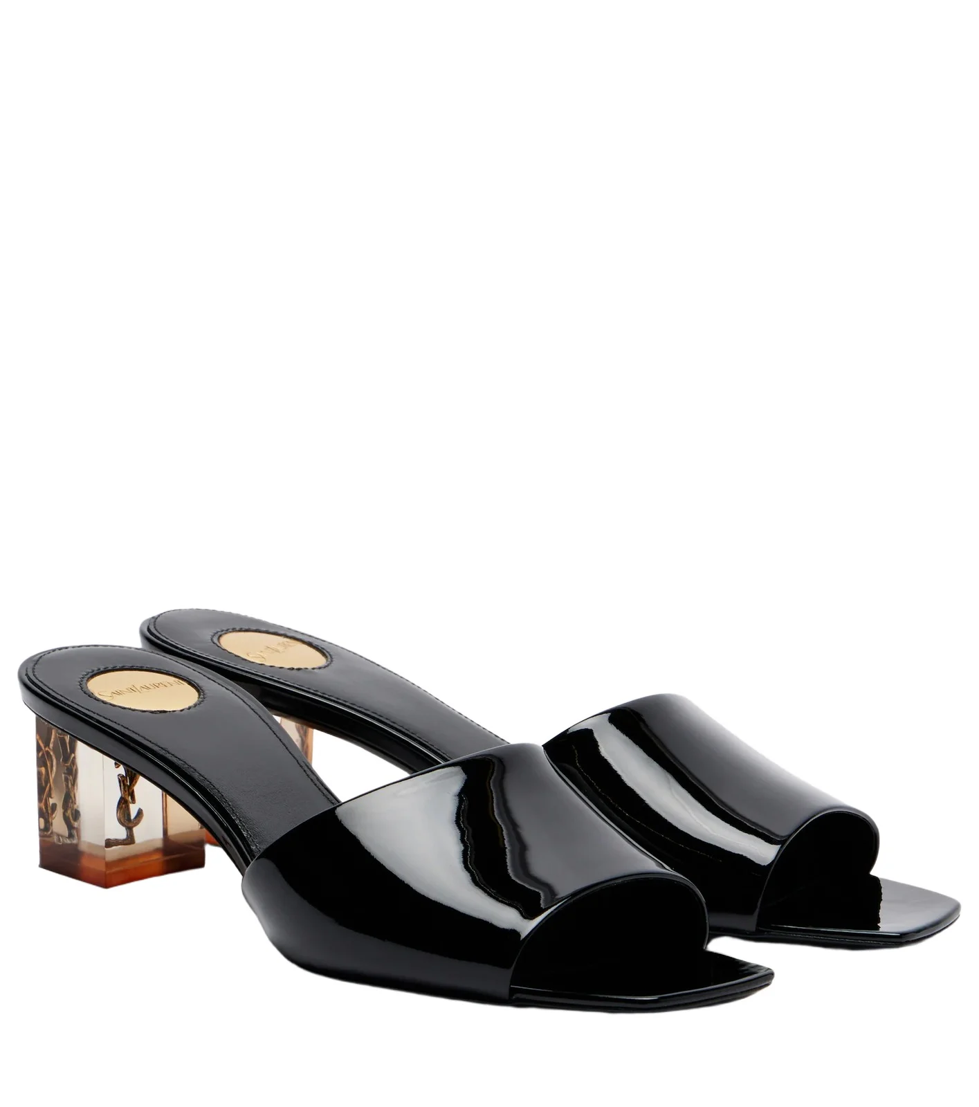 Saint Laurent Sip patent leather mules