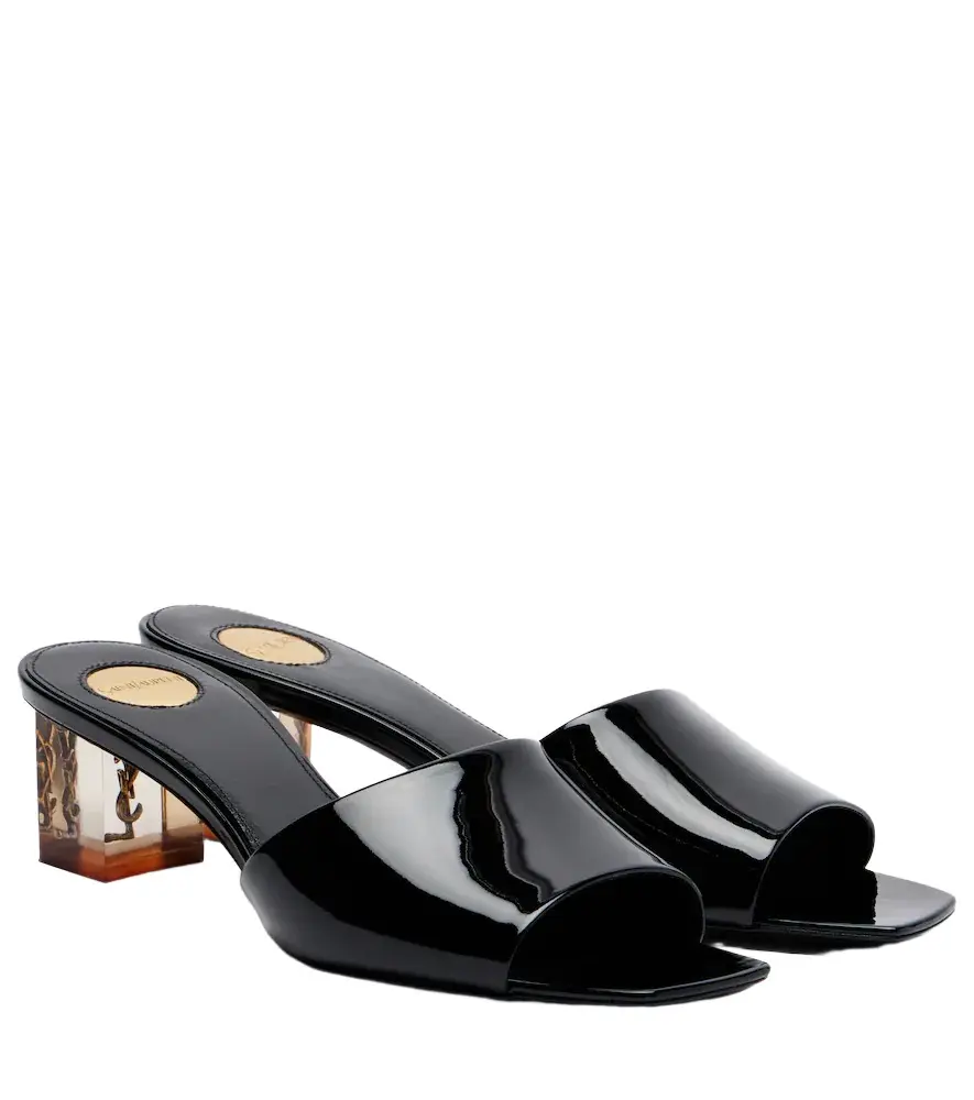 Saint Laurent Sip patent leather mules