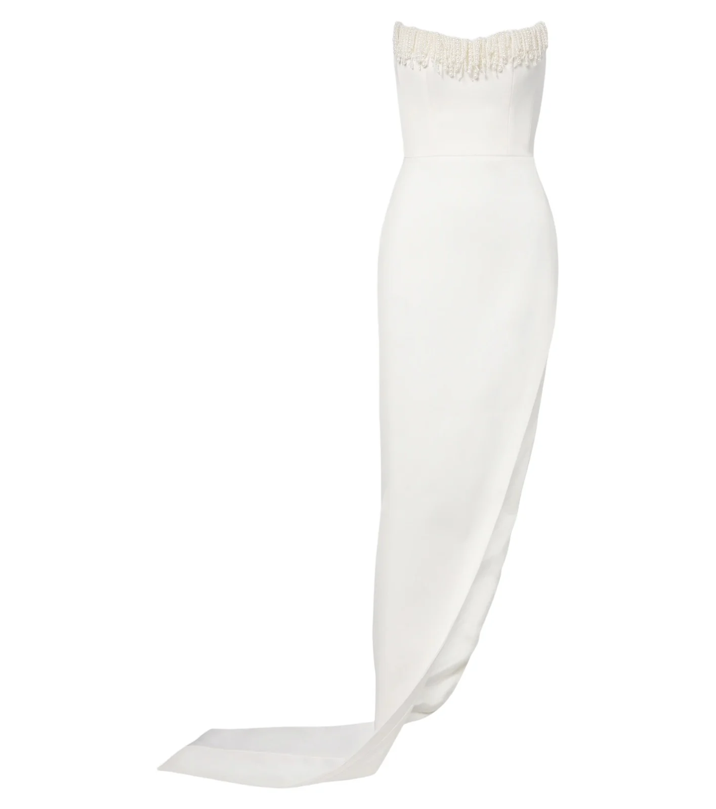 David Koma Beaded fringed strapless bustier gown