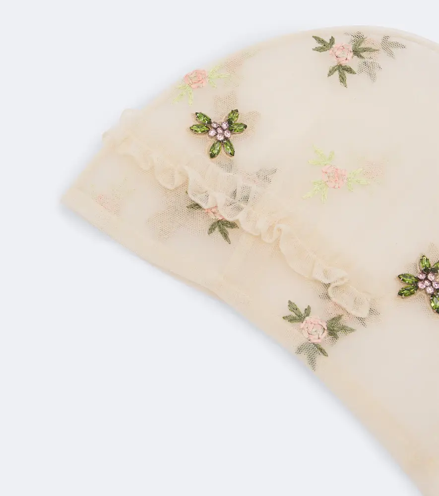 Simone Rocha Floral embroidered embellished hood | Thumbnail 3 Simone Rocha Floral embroidered embellished hood | Thumbnail 3