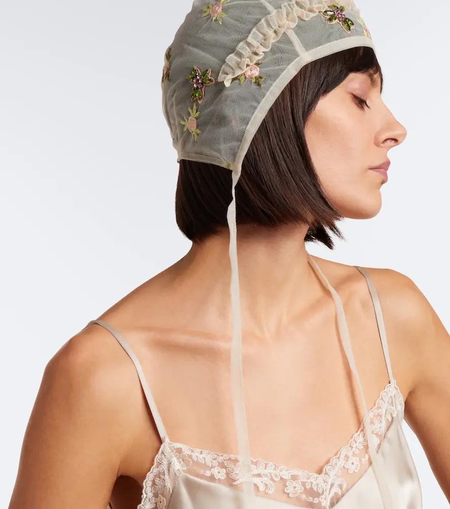 Simone Rocha Floral embroidered embellished hood | Thumbnail 4 Simone Rocha Floral embroidered embellished hood | Thumbnail 4