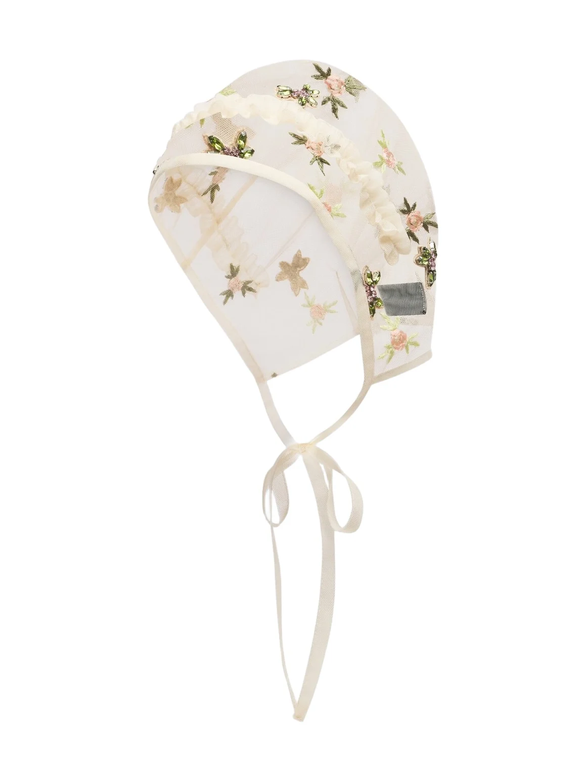 Floral embroidered embellished hood Floral embroidered embellished hood
