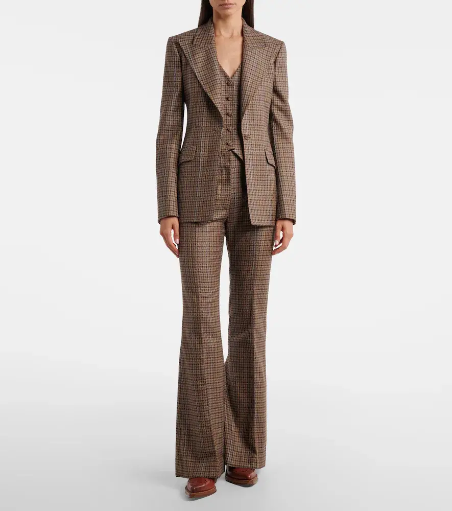 Gabriela Hearst Coleridge houndstooth wool and silk vest | Thumbnail 4