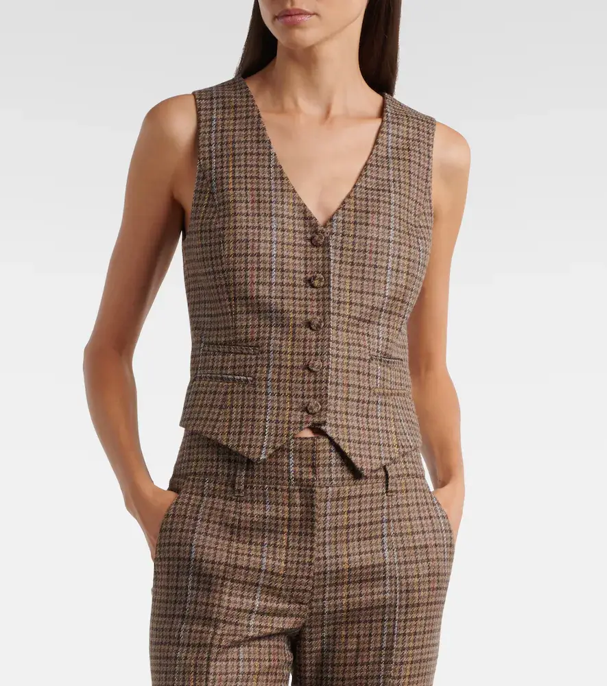 Gabriela Hearst Coleridge houndstooth wool and silk vest | Thumbnail 6