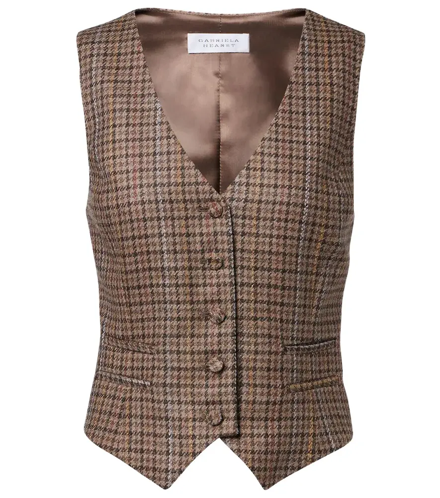 Gabriela Hearst Coleridge houndstooth wool and silk vest