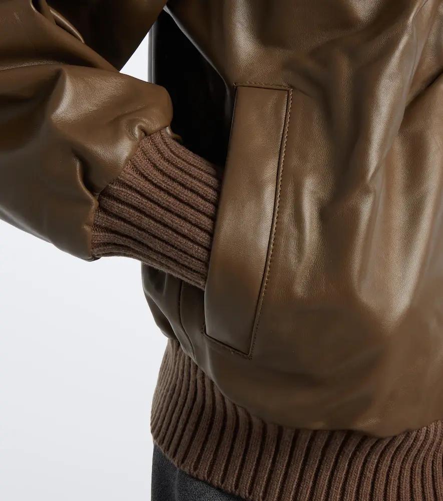 Victoria Beckham Zana leather bomber jacket | Thumbnail 3 Victoria Beckham Zana leather bomber jacket | Thumbnail 3