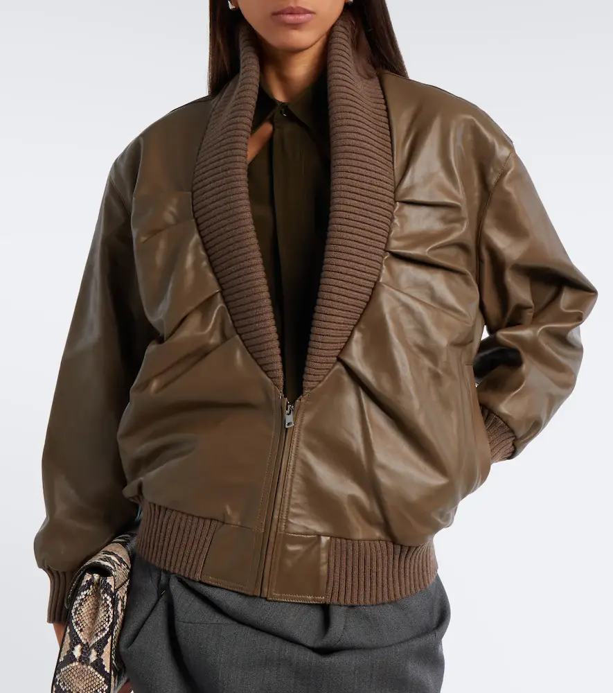 Victoria Beckham Zana leather bomber jacket | Thumbnail 5 Victoria Beckham Zana leather bomber jacket | Thumbnail 5