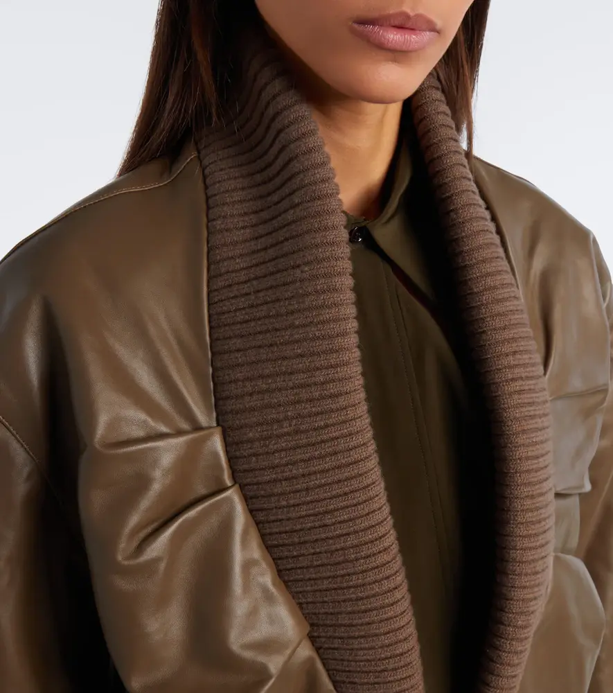 Victoria Beckham Zana leather bomber jacket | Thumbnail 6 Victoria Beckham Zana leather bomber jacket | Thumbnail 6