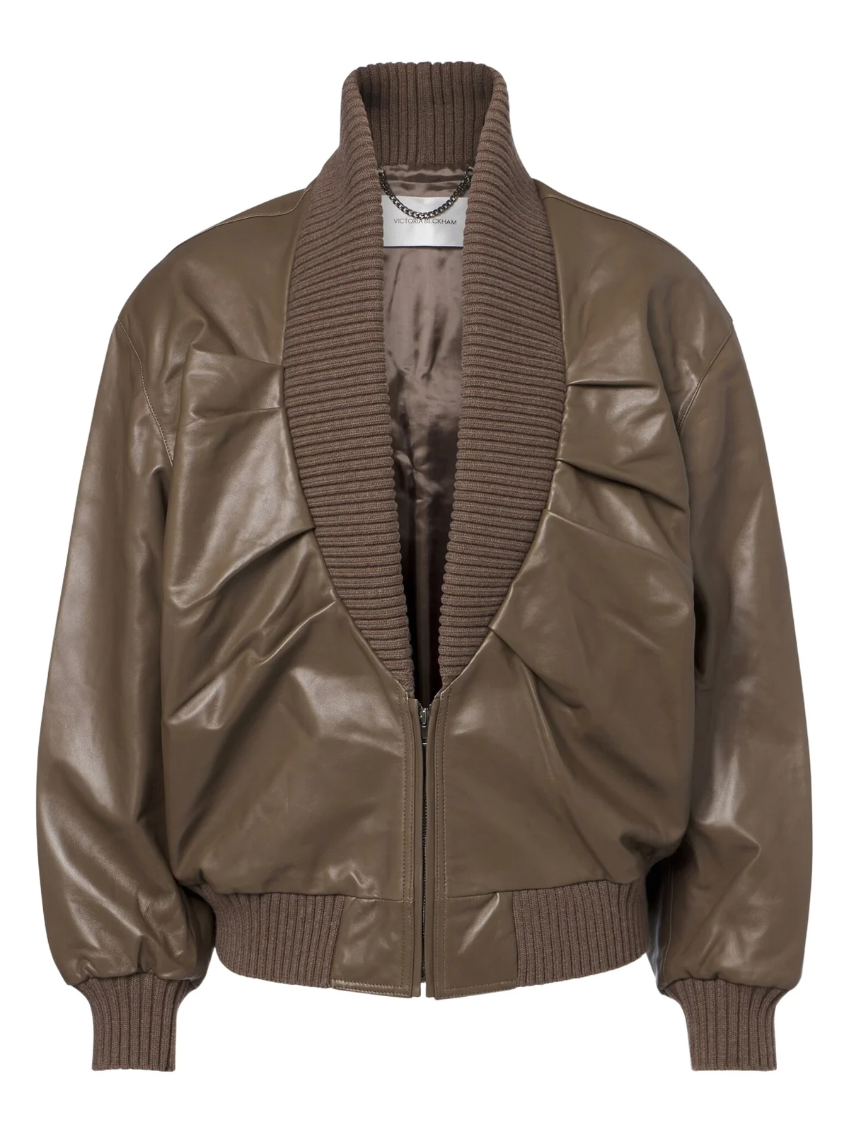 Victoria Beckham Zana leather bomber jacket