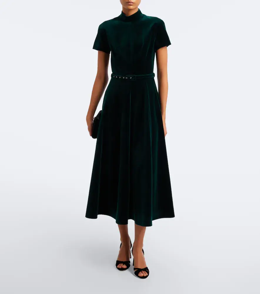 Emilia Wickstead Camilla belted cotton velvet midi dress | Thumbnail 6 Emilia Wickstead Camilla belted cotton velvet midi dress | Thumbnail 6