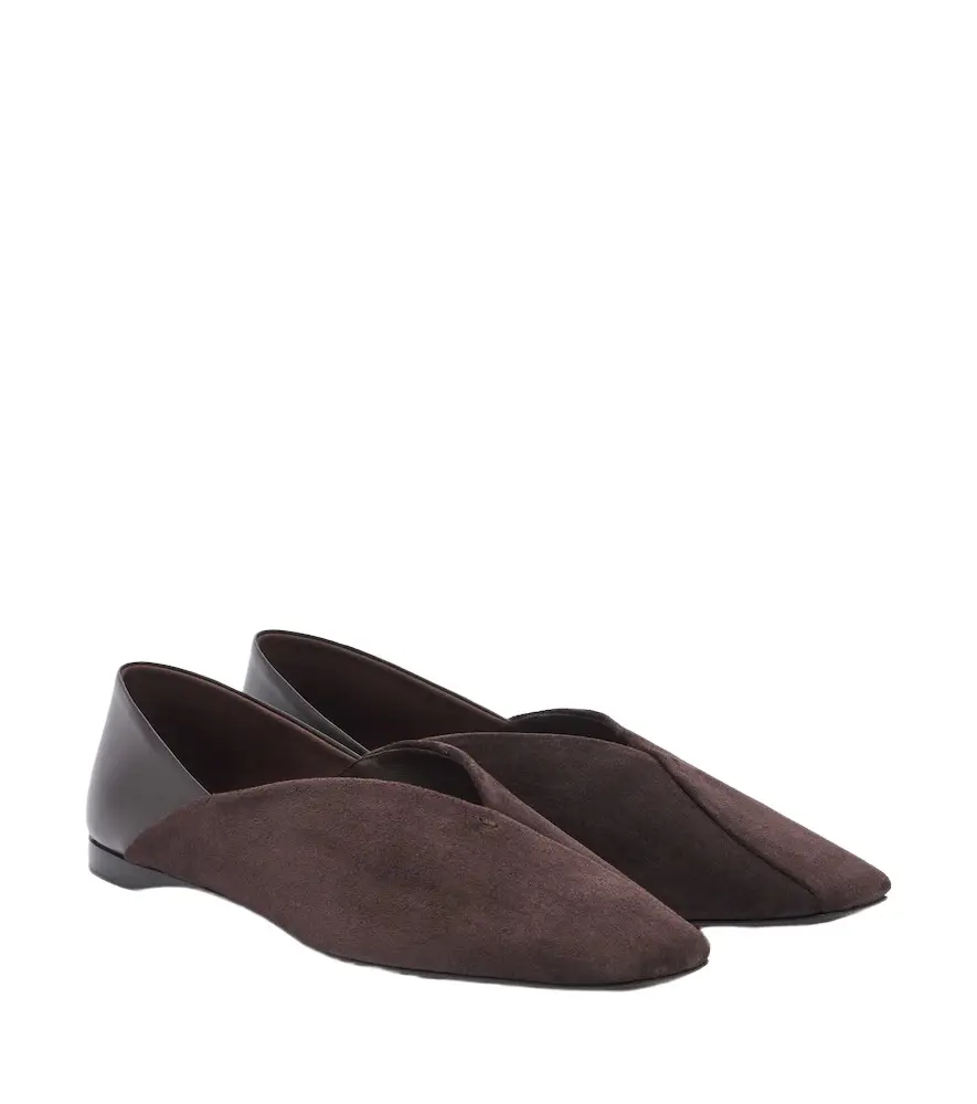 Max Mara Leather and suede slip-on shoes