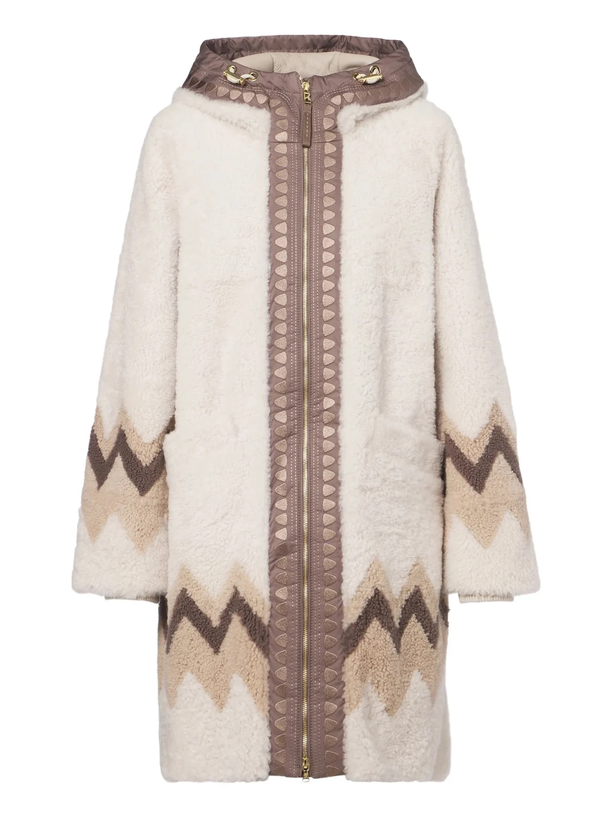 Niva hooded shearling coat