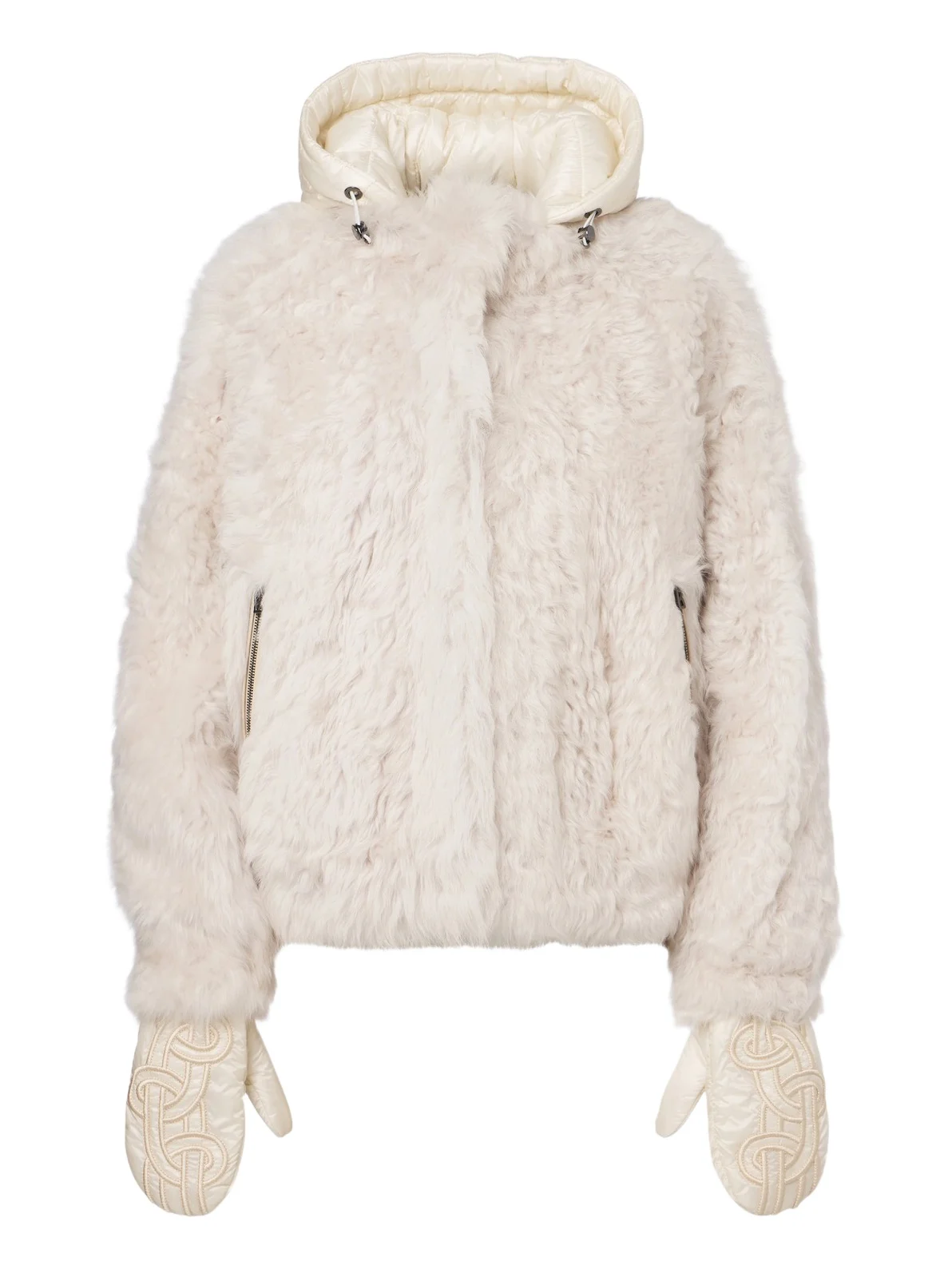Liz hooded shearling ski jacket
