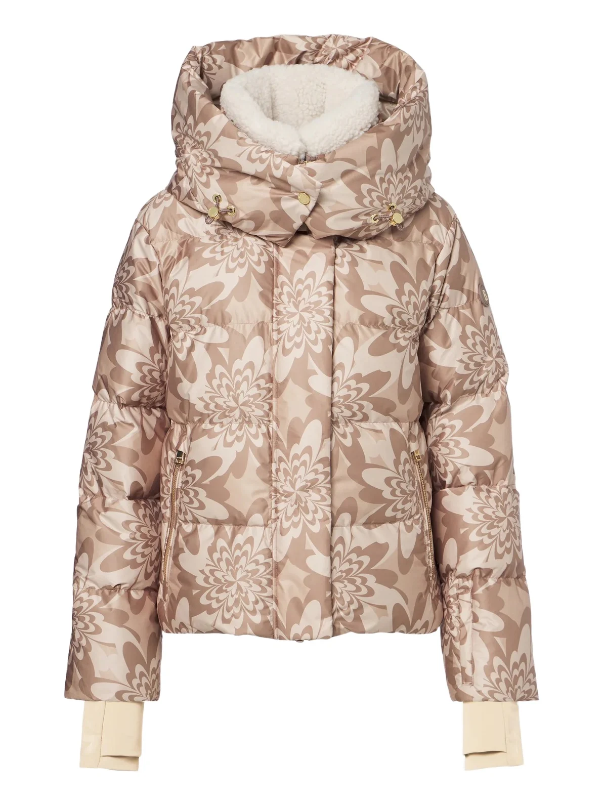 Naia hooded printed down ski jacket