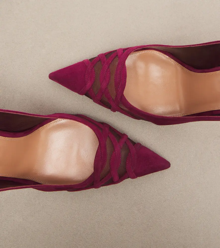 Aquazzura Perfect Match suede slingback pumps | Thumbnail 2