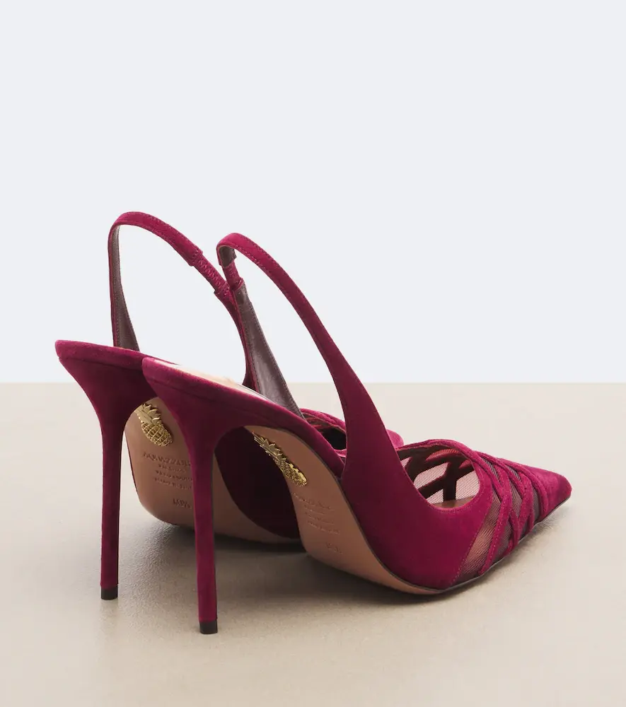Aquazzura Perfect Match suede slingback pumps | Thumbnail 3