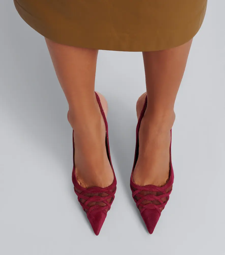 Aquazzura Perfect Match suede slingback pumps | Thumbnail 6