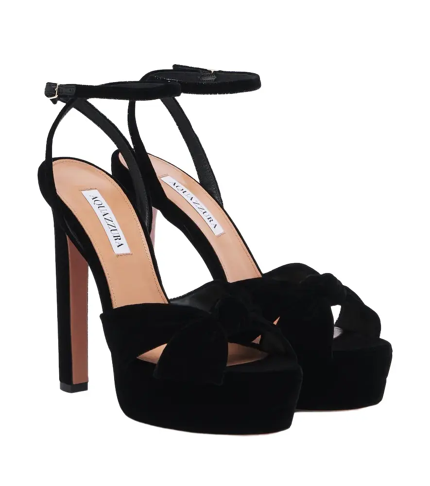 Cupid velvet platform pumps