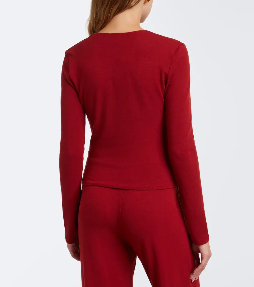 LESET Lauren jersey wrap top | Thumbnail 3