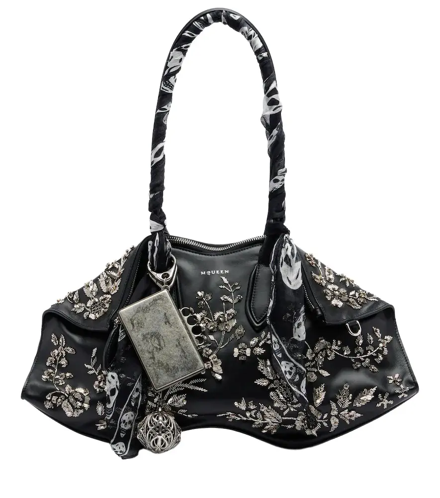 Manta Medium embellished leather shoulder bag Manta Medium embellished leather shoulder bag