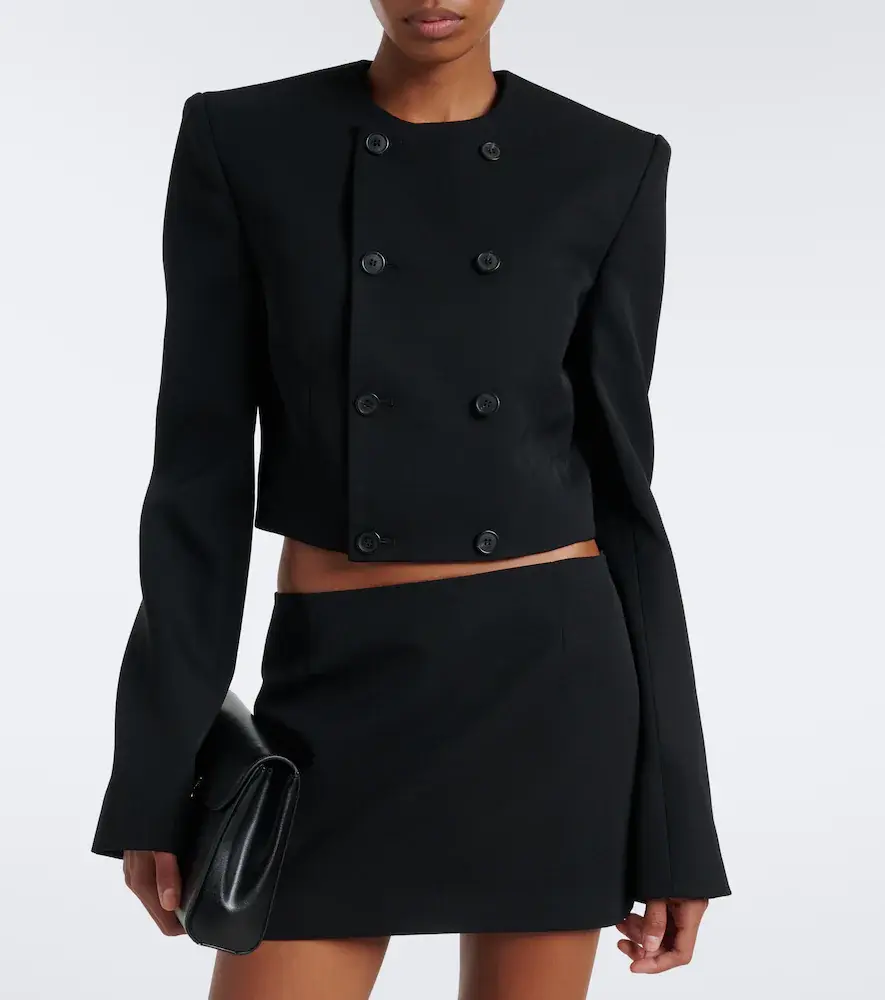 Wardrobe.NYC Wardrobe. NYC Cropped double-breasted virgin wool blazer | Thumbnail 2
