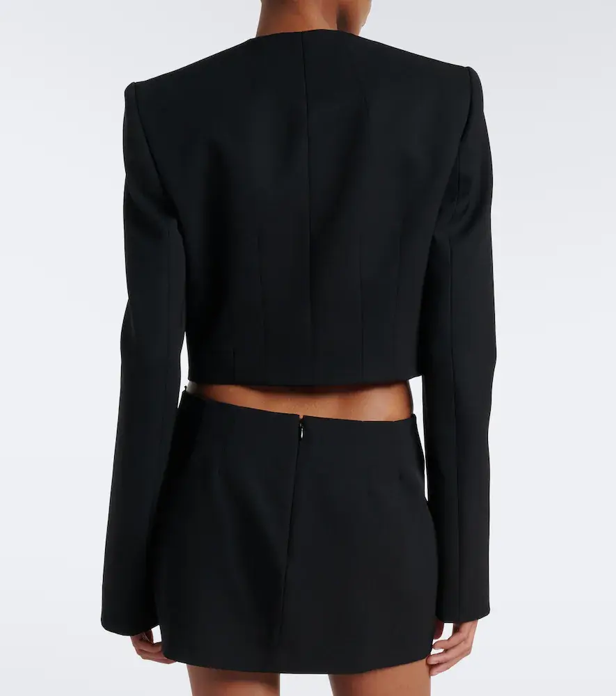 Wardrobe.NYC Wardrobe. NYC Cropped double-breasted virgin wool blazer | Thumbnail 4
