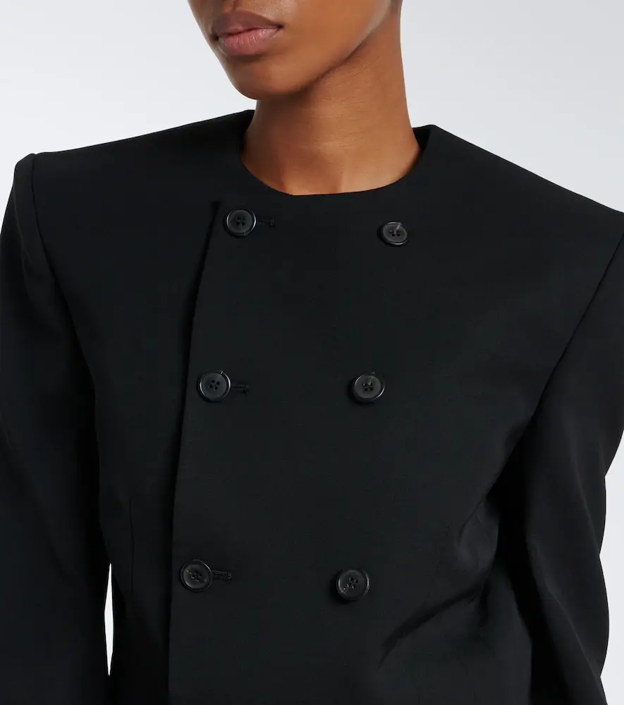 Wardrobe.NYC Wardrobe. NYC Cropped double-breasted virgin wool blazer | Thumbnail 6