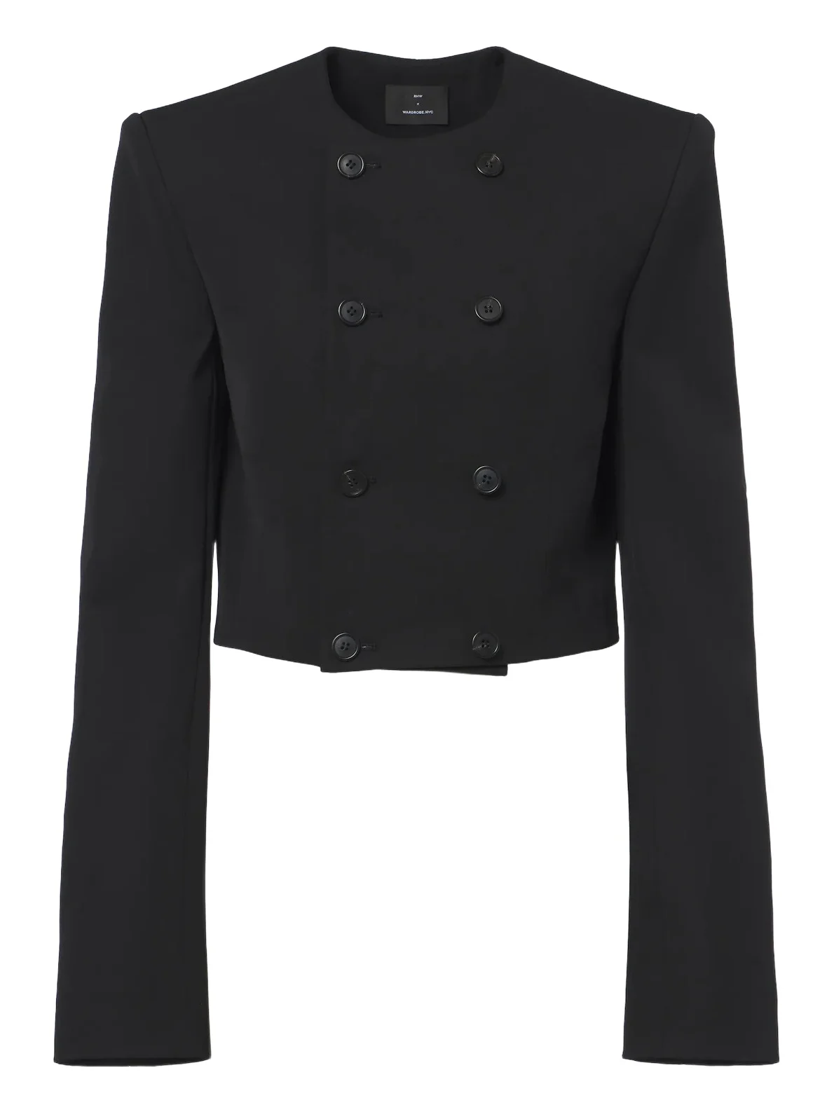 Wardrobe. NYC Cropped double-breasted virgin wool blazer Wardrobe. NYC Cropped double-breasted virgin wool blazer
