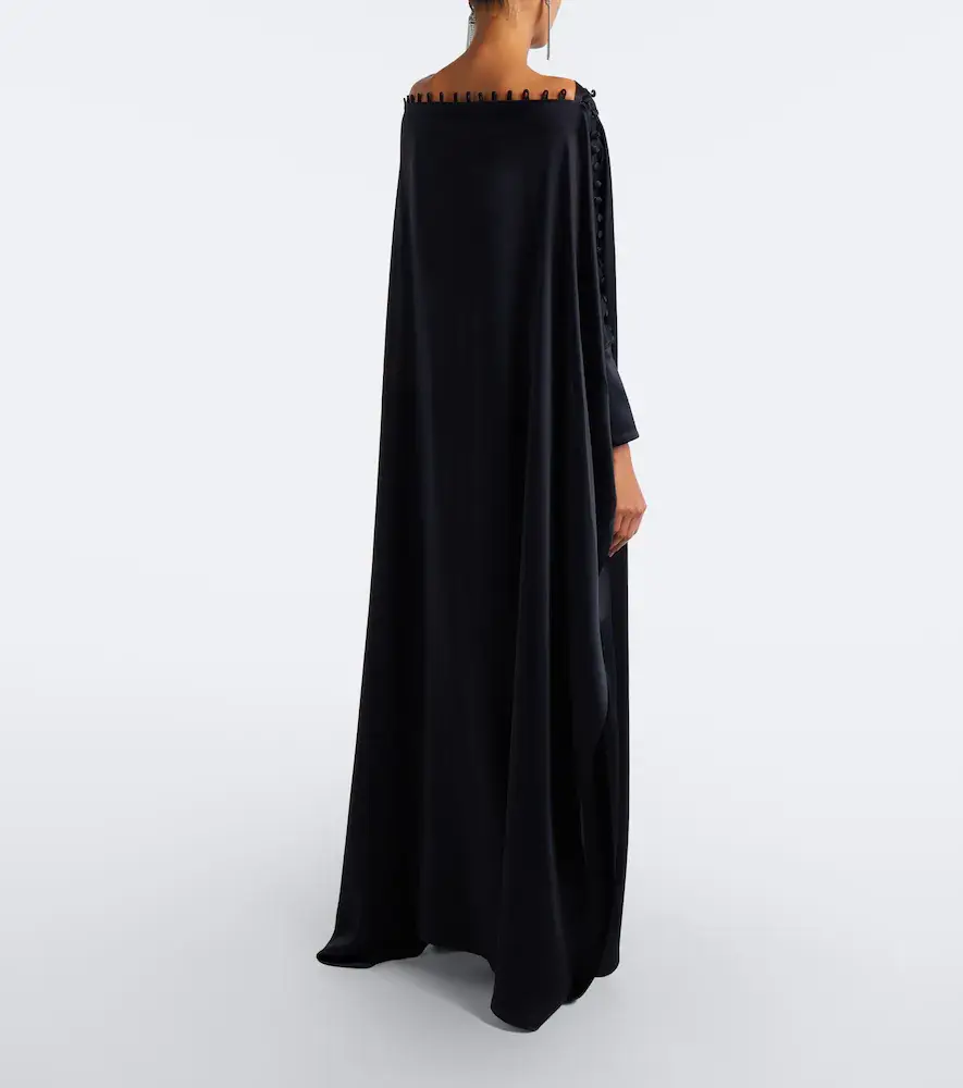Taller Marmo Mila off-shoulder satin kaftan | Thumbnail 4 Taller Marmo Mila off-shoulder satin kaftan | Thumbnail 4
